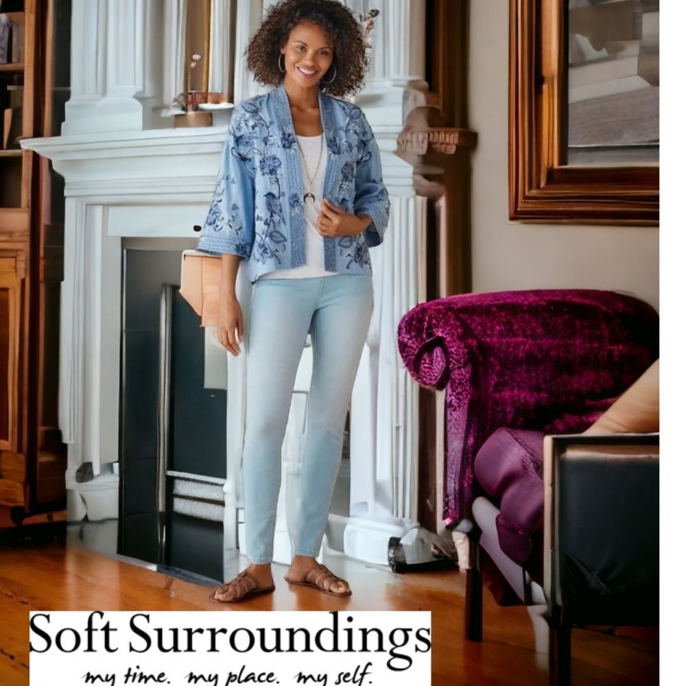 Soft surroundings pull on denim jeans